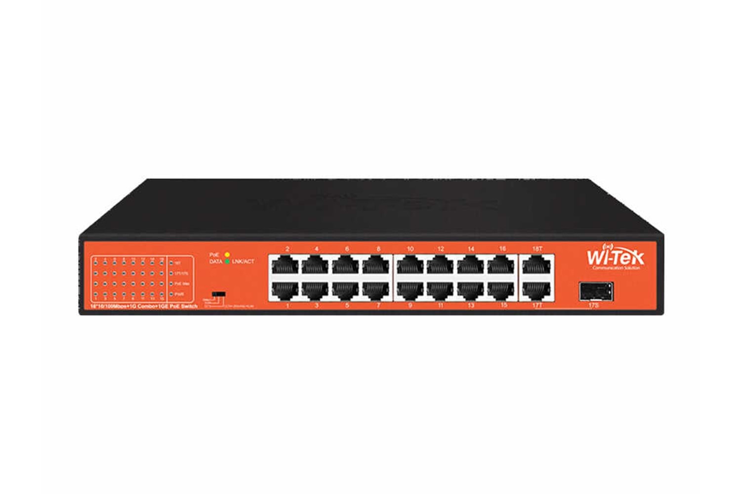 Wİ-TEK WI-PS518GH 16FE+1GE+1Combo SFP Economic PoE Switch