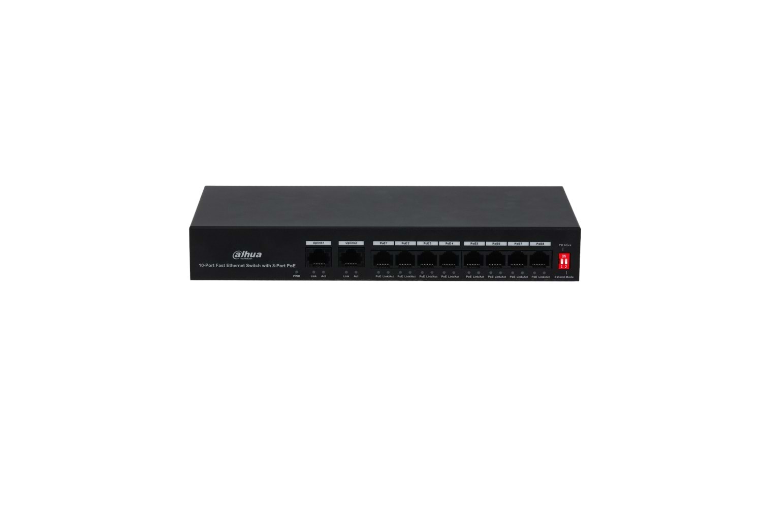 Dahua PFS3010-8ET-65 8 Port PoE Switch, (8FE PoE + 2FE, Toplam 65W PoE)