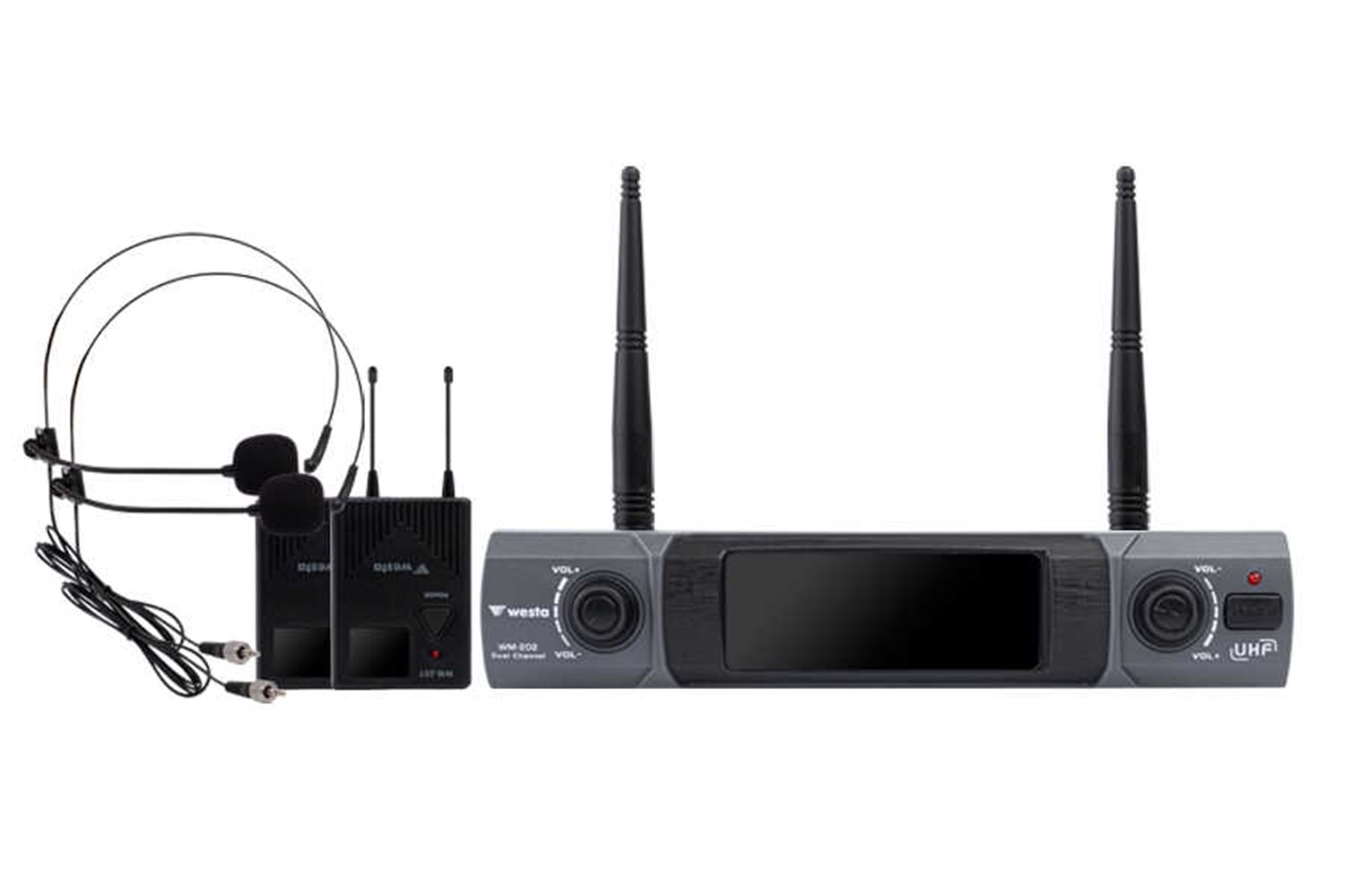 Westa WM-202T 1 Receiver+ 2 Lavalier(Yaka) Mikrofon