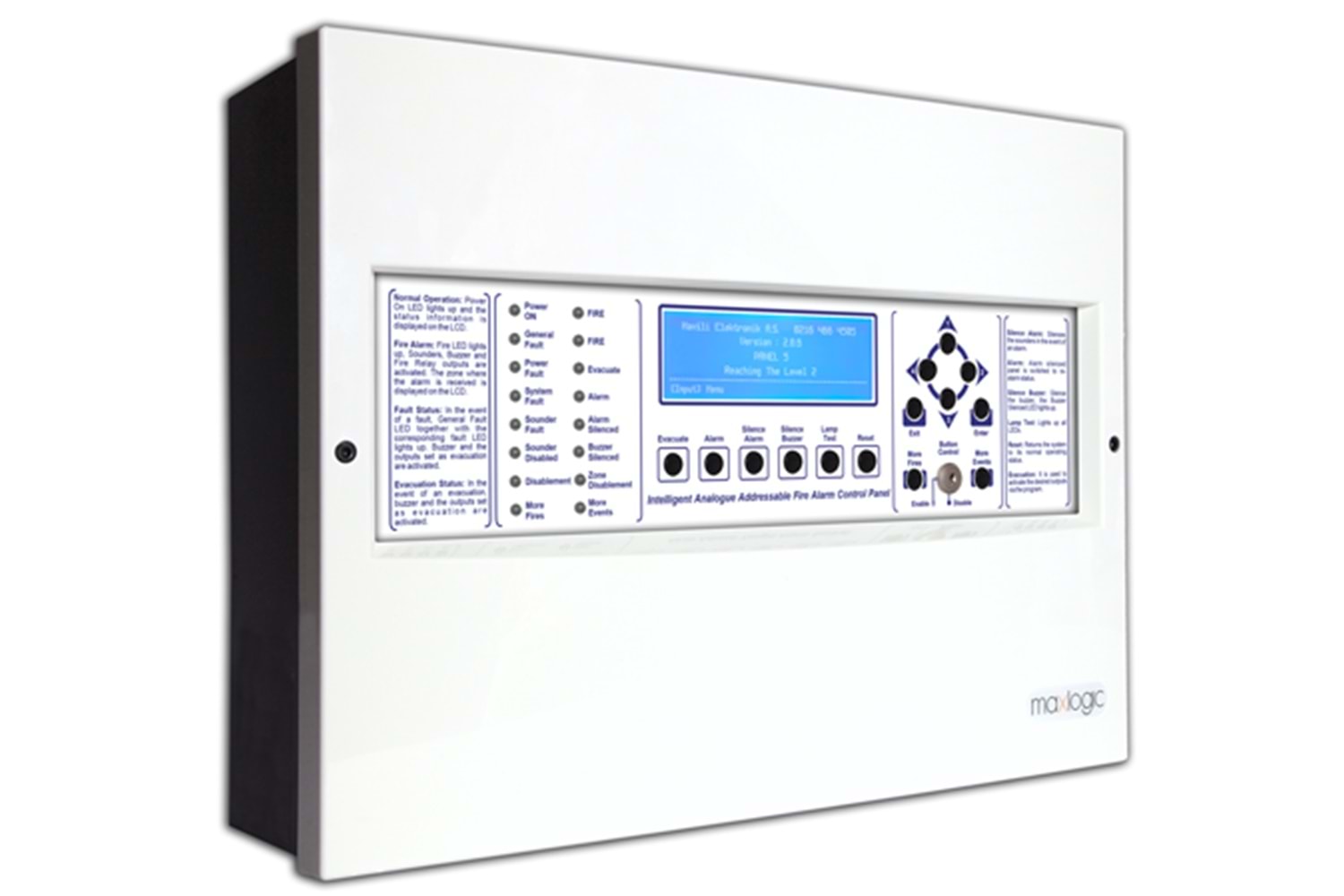 Maxlogic ML-1233 Akıllı Adresli Yangın Alarm Santralı, 3 Çevrim, 381 Adres