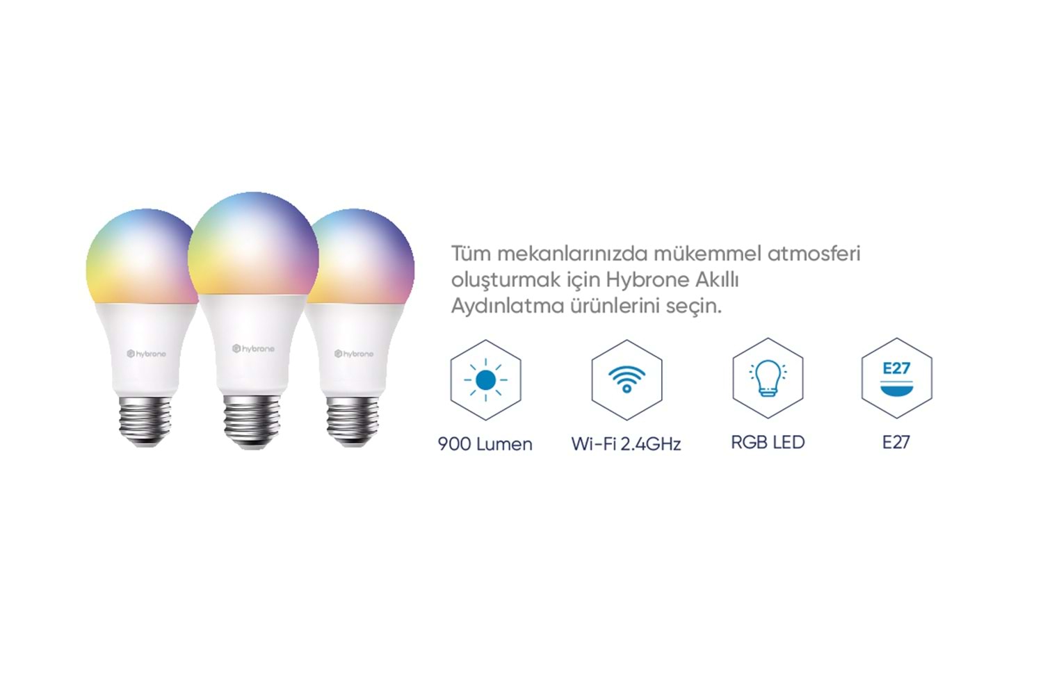 Hybrone HY-PW2001-RB Akıllı Wi-Fi RGB LED Ampul