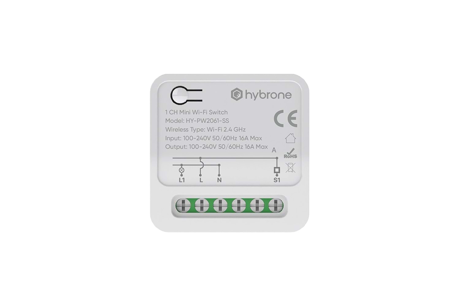 Hybrone HY-PW2061-SS Tekli Buat İçi Akıllı Wi-Fi Mini Anahtar