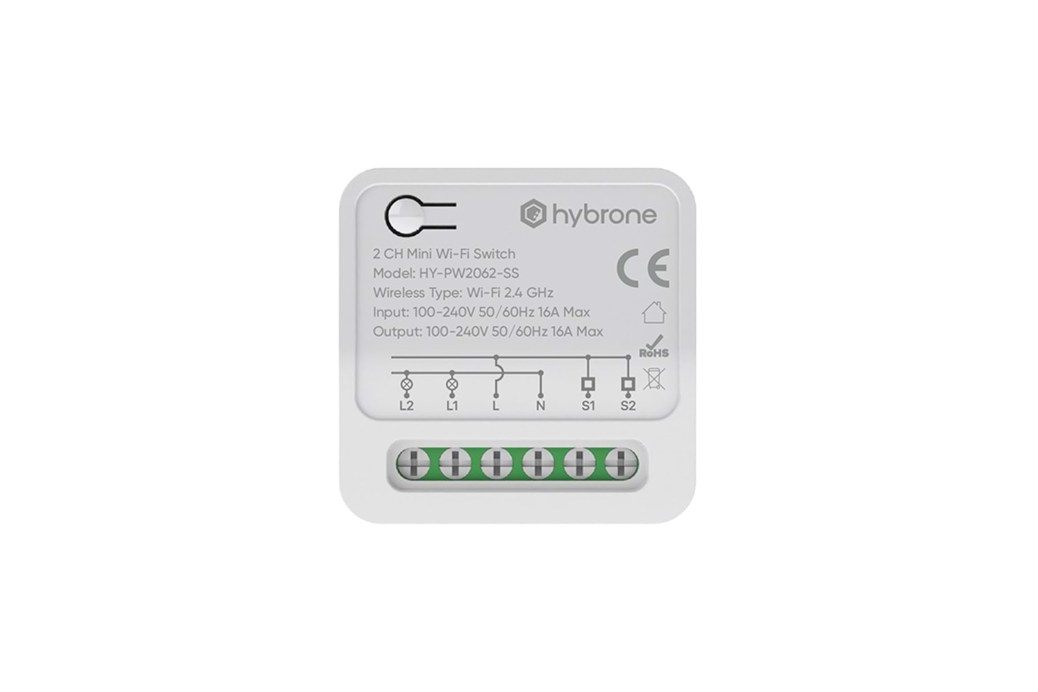 Hybrone HY-PW2062-SS İkili Buat İçi Akıllı Wi-Fi Mini Anahtar