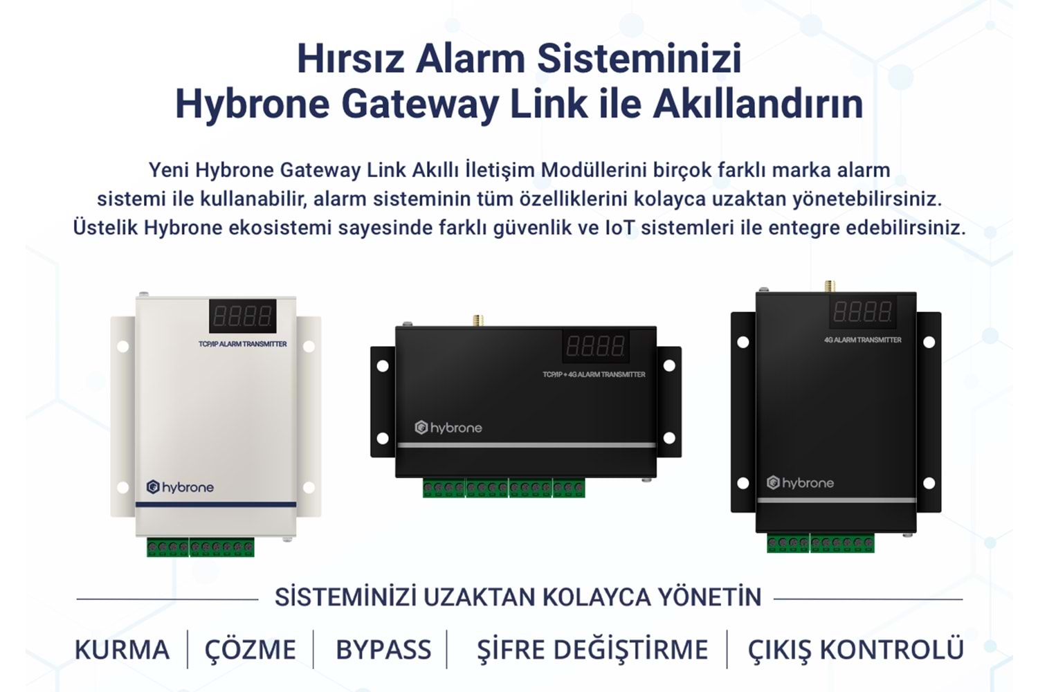 Hybrone HY-CM3002 Gateway Link Akıllı 4G + Ethernet İletişim Modülü