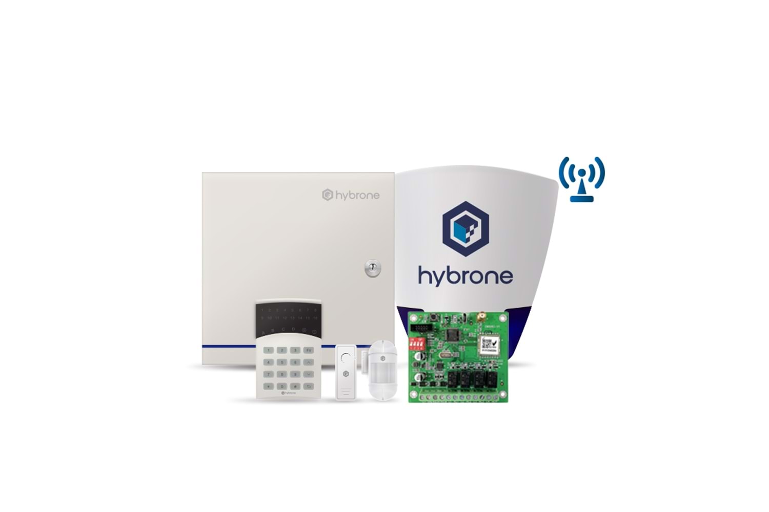 Hybrone HY-IA3008-W-LED16 Kablosuz 4G Akıllı Hırsız Alarm Seti (Akü Dahil)