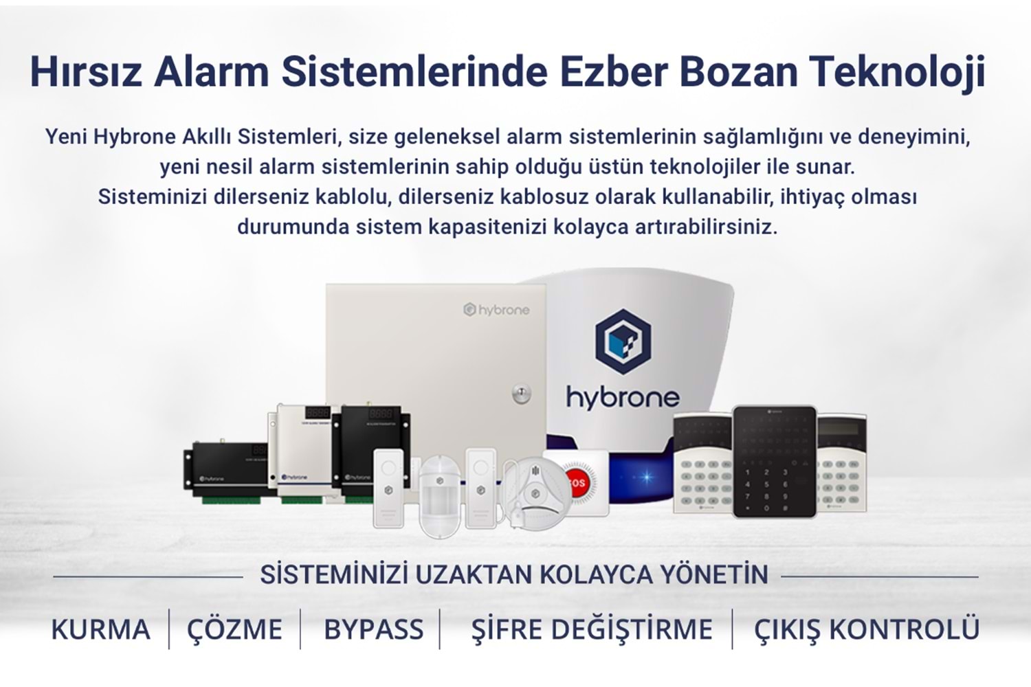 Hybrone HY-IA3008-W-LED16 Kablosuz 4G Akıllı Hırsız Alarm Seti (Akü Dahil)