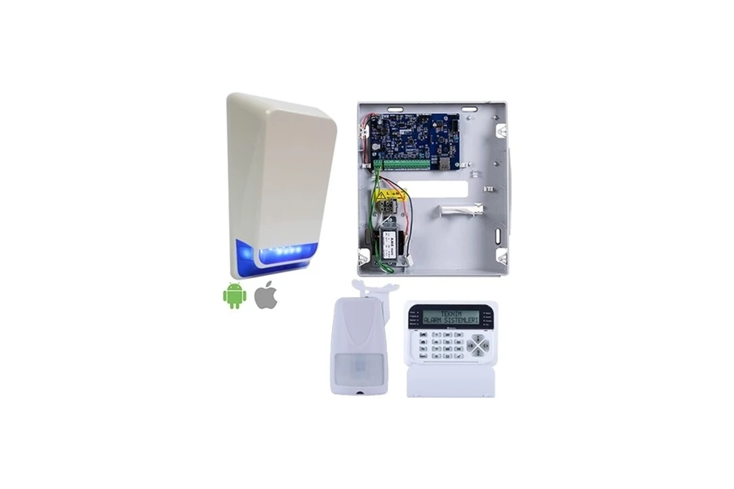 Teknim Set TSP-5334 LCD Ethernet /Network ü Alarm Seti ( Akü-Siren Hariç)