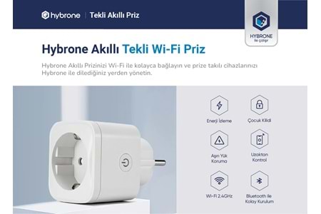 Hybrone HY-PW2011-SP Tekli Akıllı Wi-Fi Priz