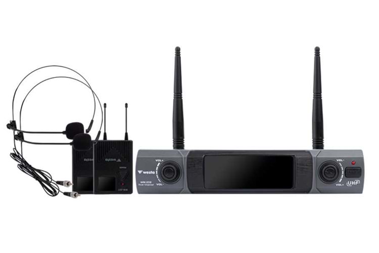 Westa WM-202T 1 Receiver+ 2 Lavalier(Yaka) Mikrofon
