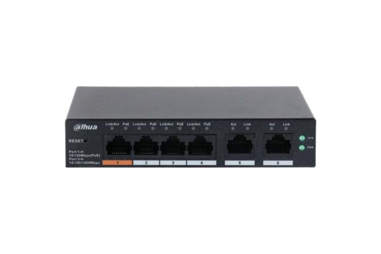Dahua CS4006-4ET-60 4 Port PoE'li 6 Port Bulut Yönetimli Poe Switch