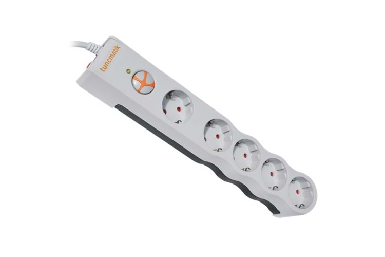 Tunçmatik Beşli Beyaz Enerji Koruma Prizi