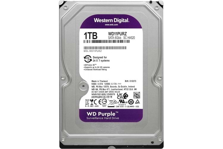 1 Tb Hdd 7/24 Güvenlik Diski Türkiye Distribütörü Garantili