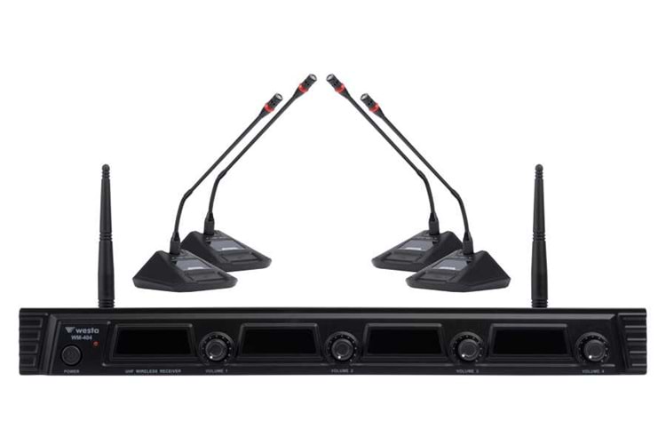 Westa Wm-404C - 4 Kanal UHF Masa Mikrofon Seti