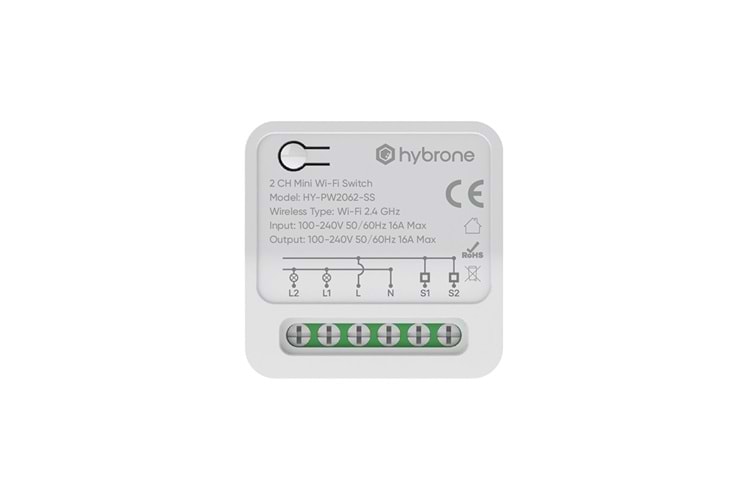 Hybrone HY-PW2062-SS İkili Buat İçi Akıllı Wi-Fi Mini Anahtar