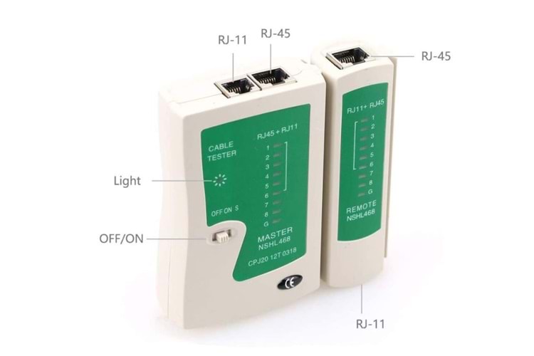 RJ45 ve RJ11 Network Kablo Test Cihazı