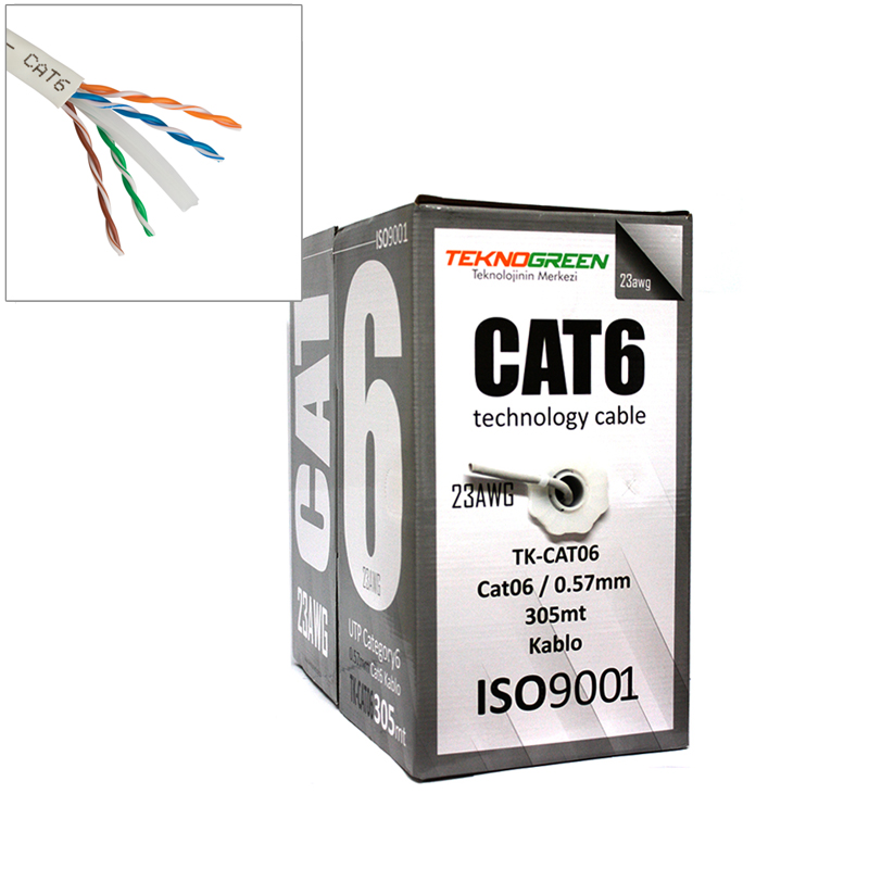 Teknogreen 0,57MM Cat 6 Kablo