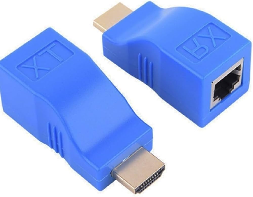 Hdmi Rj45 Cat5 6 Extender Uzatıcı Mavi