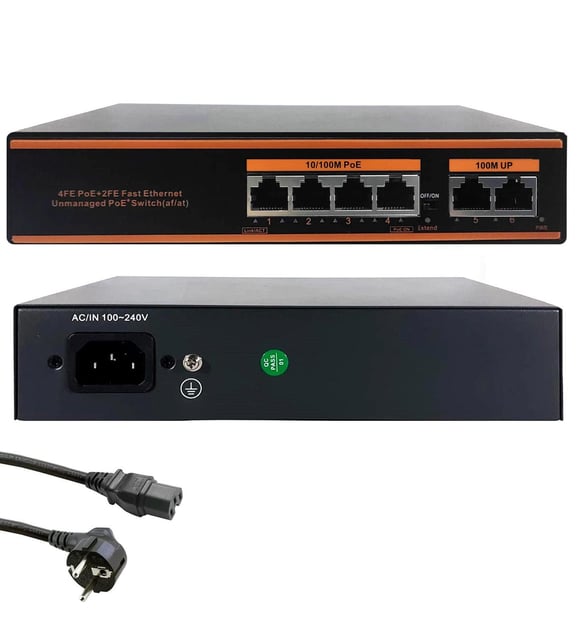 Combo 4+2 Megabit Poe Switch