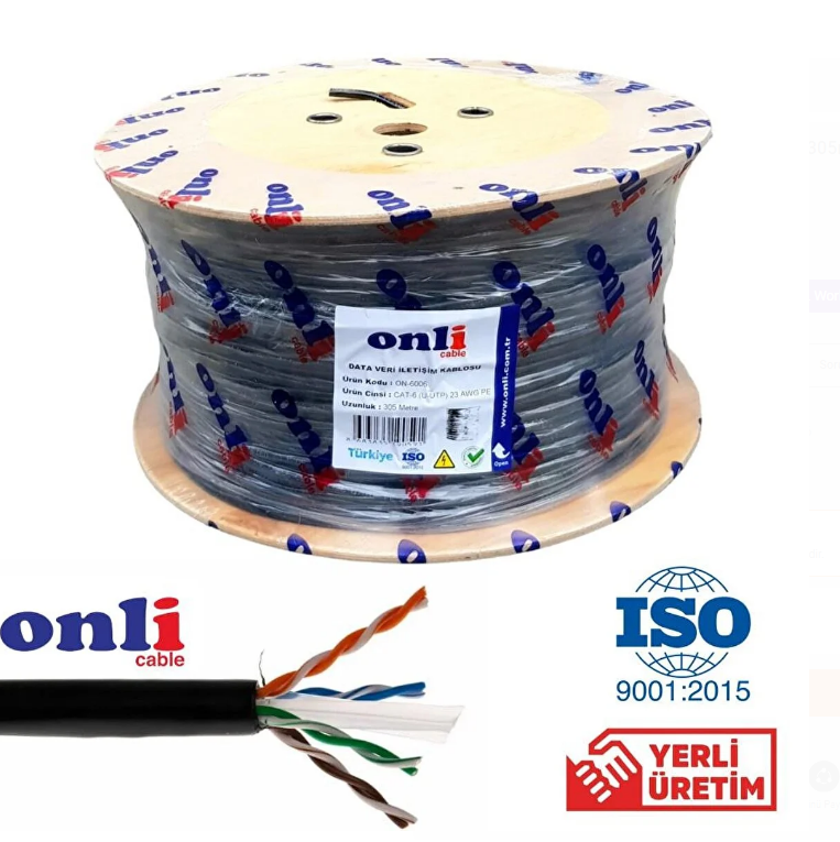 Onli 23 AWG CCA/HV Silikon Cat6 Kablo