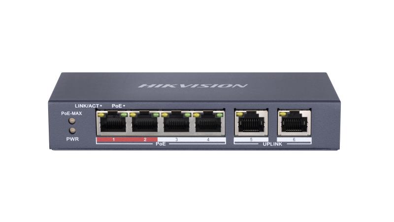 Hikvision DS-3E0106P-E/M 4+2 Megabit Poe Switch