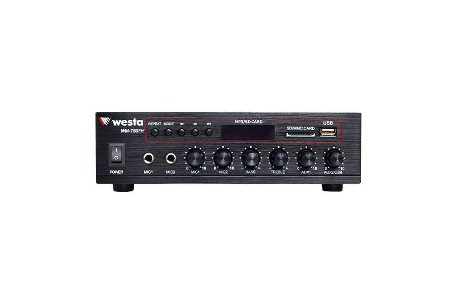 Westa Wm-750FM 80 Watt Fm Radyolu Mixer Amfi
