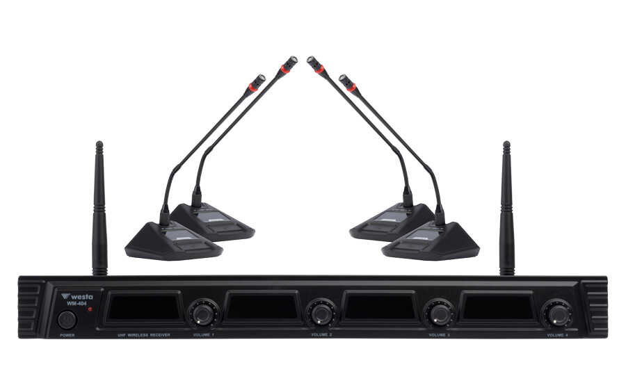Westa Wm-404C - 4 Kanal UHF Masa Mikrofon Seti
