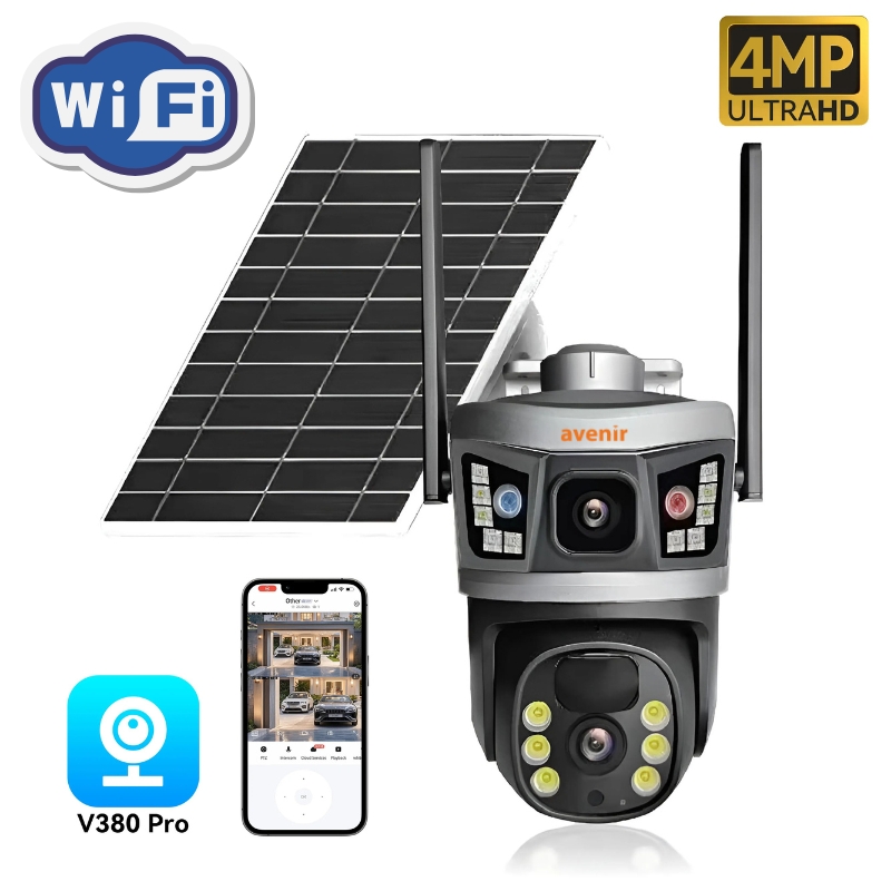 Avenir Av-S232 Solar Panelli  Ptz Wifi Kamera