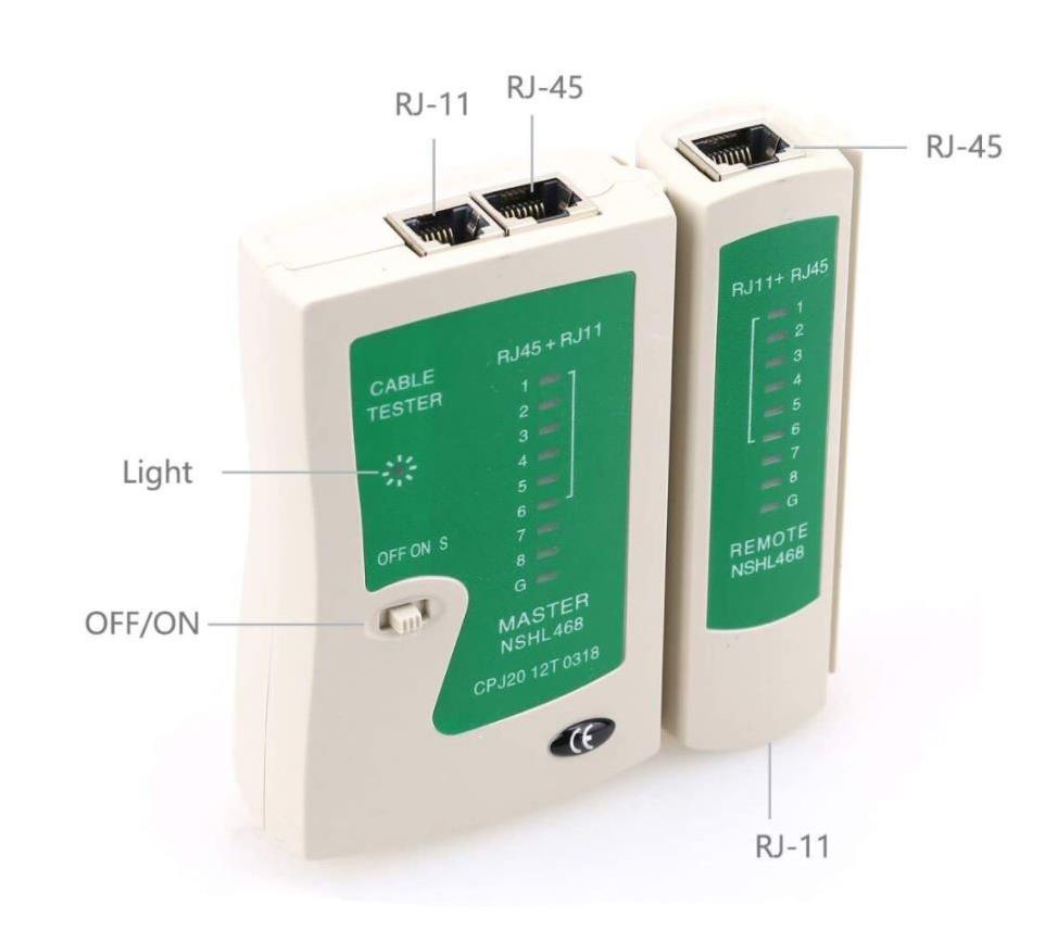 RJ45 ve RJ11 Network Kablo Test Cihazı