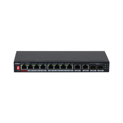 Dahua PFS3210-8ET2GF-96 8 Port Gigabit PoE Switch, (8GE PoE, Toplam 96W PoE)