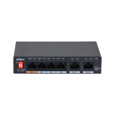 Dahua PFS3006-4GT-60-V2 4Port PoE Switch, (4GE PoE + 2GE Uplink, Toplam 60W PoE )