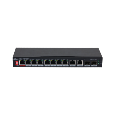 Dahua PFS3210-8GT2GF-96 8 Port Gigabit PoE Switch, (8GE PoE, Toplam 96W PoE)