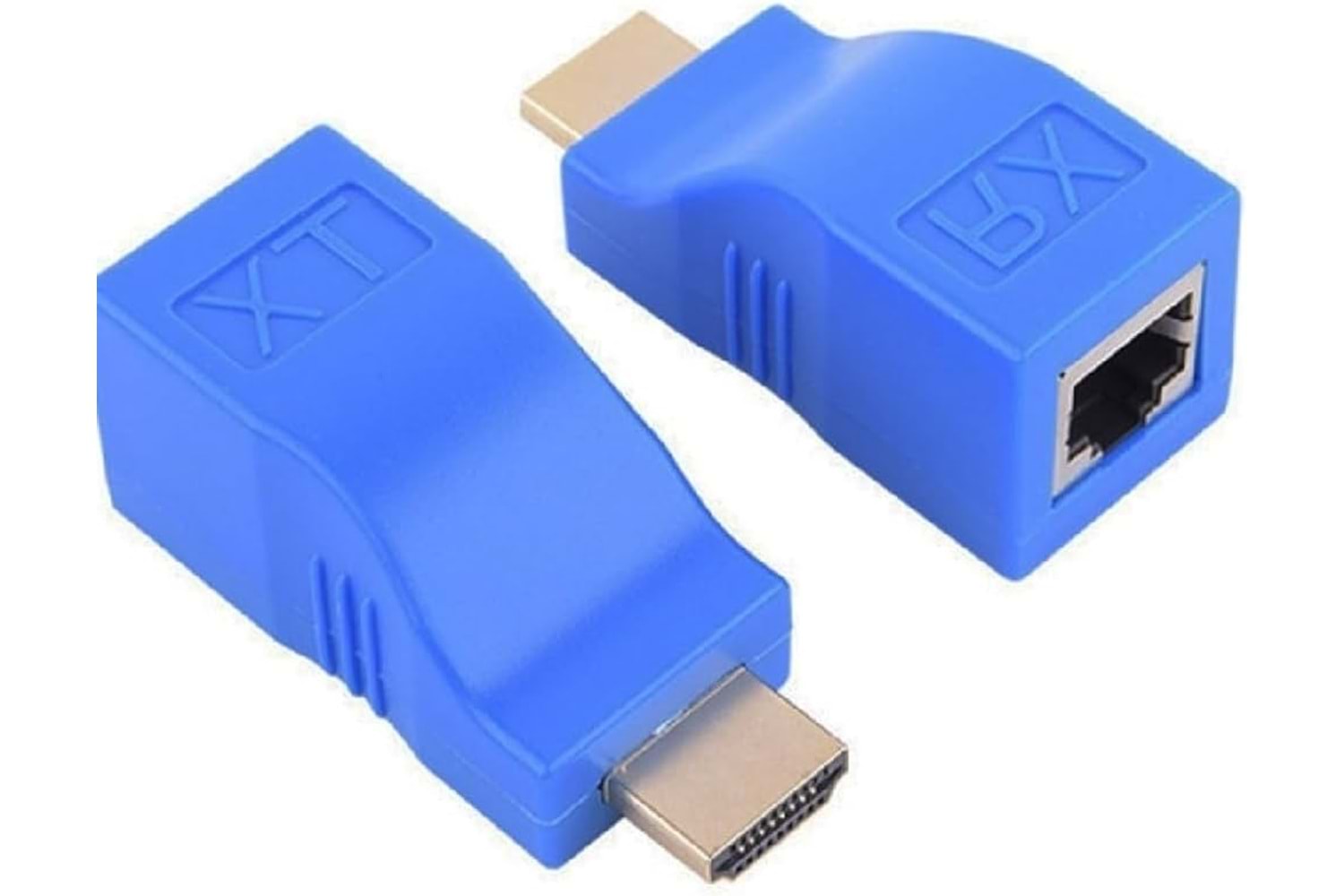 Hdmi Rj45 Cat5 6 Extender Uzatıcı Mavi
