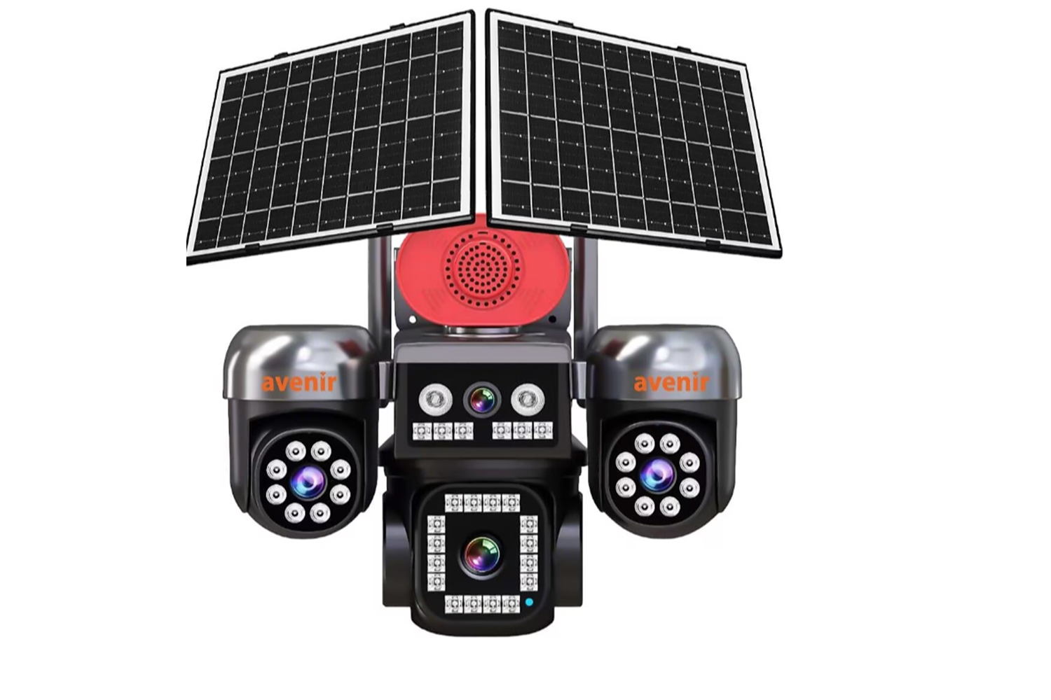 Avenir Av-S446 4 Kameralı Sirenli 3 Ptz 4G Solar Sim kartlı Kamera